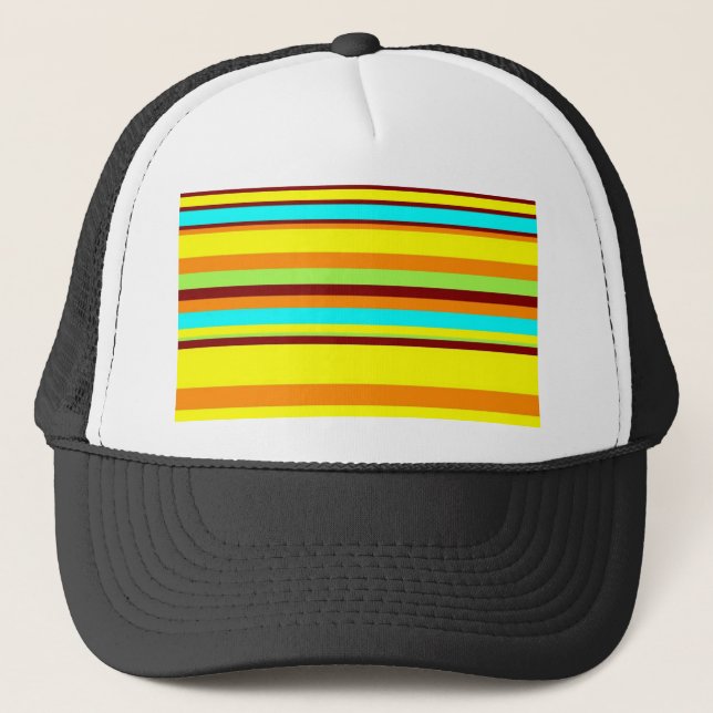 Colourful Customized Designer Stripe Pattern Trucker Hat (Front)