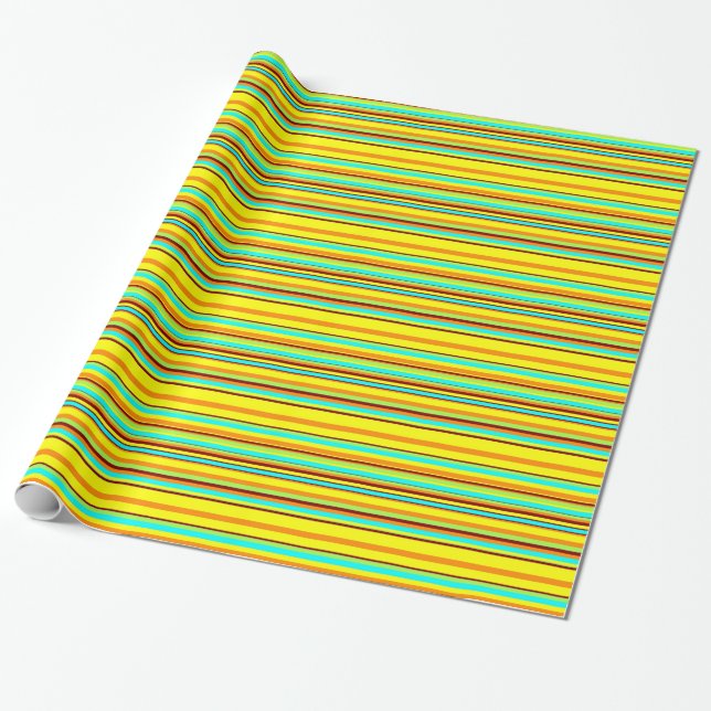Colourful Customized Designer Stripe Pattern Wrapping Paper (Unrolled)