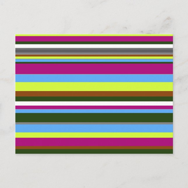 Colourful Customized Designer Stripe Postcard (Front)