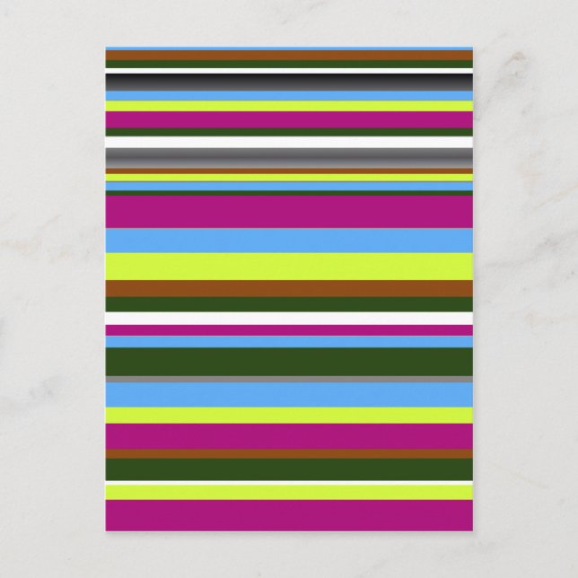 Colourful Customized Designer Stripe Postcard (Front)