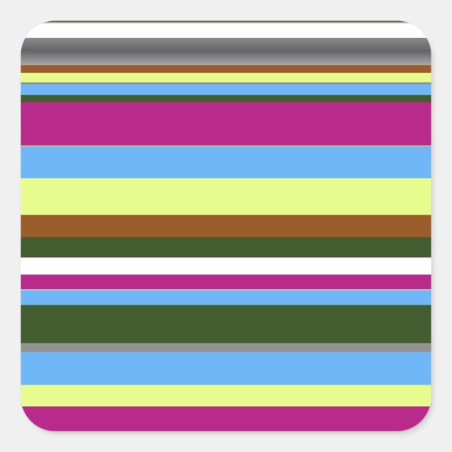 Colourful Customized Designer Stripe Square Sticker (Front)