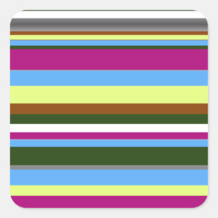 Colourful Customized Designer Stripe Square Sticker