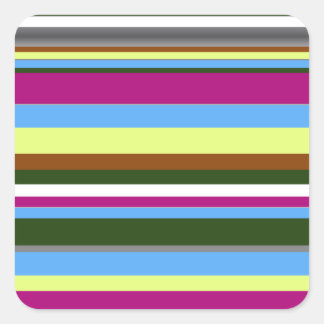 Colourful Customized Designer Stripe Square Sticker