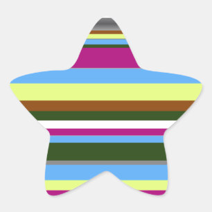 Colourful Customized Designer Stripe Star Sticker
