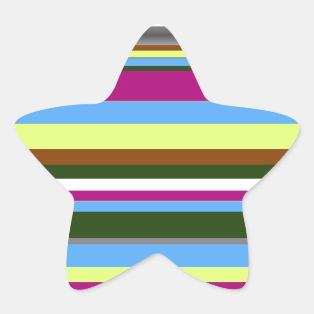 Colourful Customized Designer Stripe Star Sticker (Front)