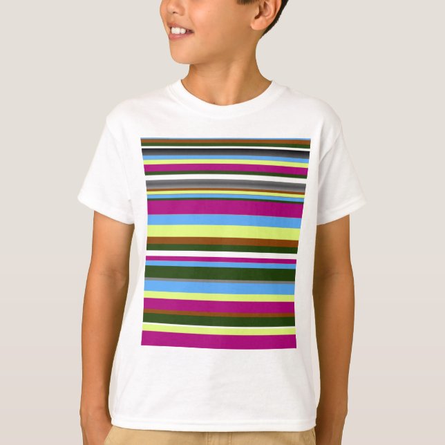 Colourful Customized Designer Stripe T-Shirt (Front)