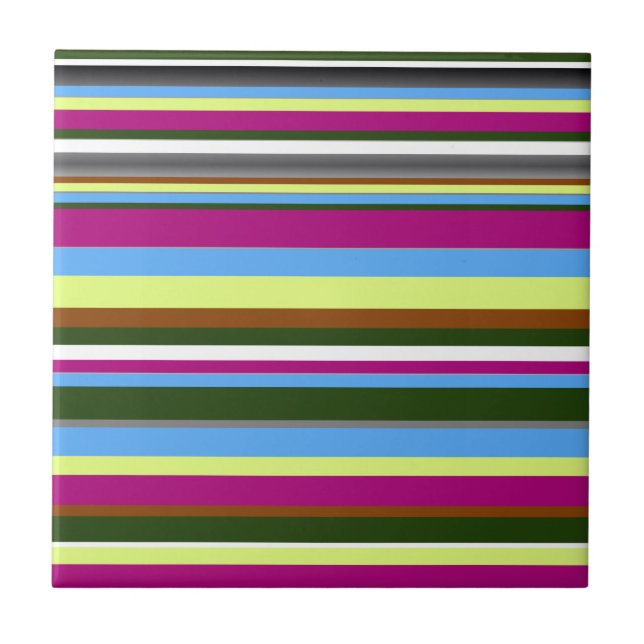 Colourful Customized Designer Stripe Tile (Front)
