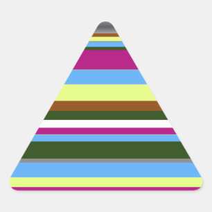 Colourful Customized Designer Stripe Triangle Sticker