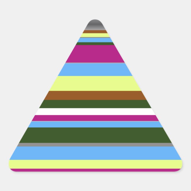 Colourful Customized Designer Stripe Triangle Sticker (Front)