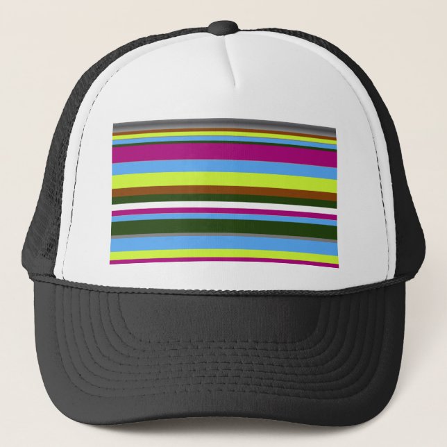 Colourful Customized Designer Stripe Trucker Hat (Front)