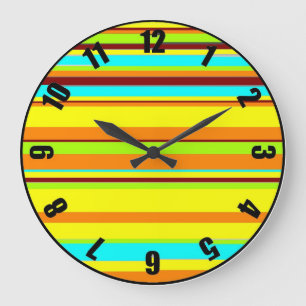 Colourful Customized Stripe Designer Large Clock