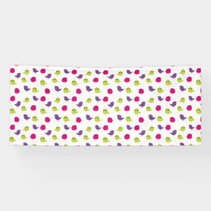 Colourful Cute Birds Pattern Banner