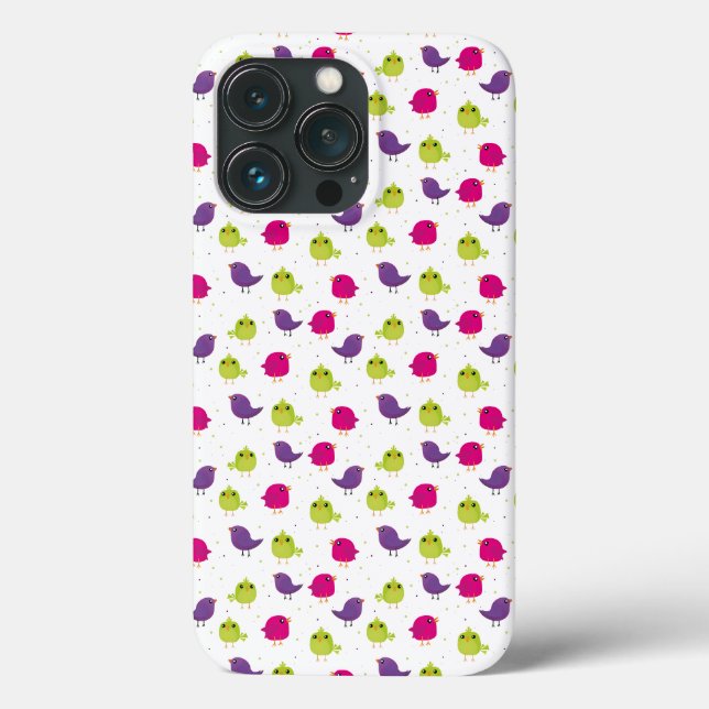 Colourful Cute Birds Pattern Case-Mate iPhone Case (Back)