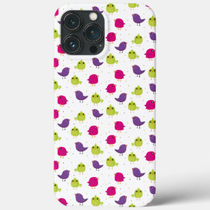 Colourful Cute Birds Pattern iPhone 13 Pro Max Case
