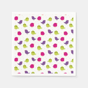 Colourful Cute Birds Pattern Napkin