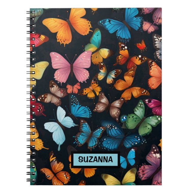 Colourful Cute Butterfly Personalized  Notebook (Front)