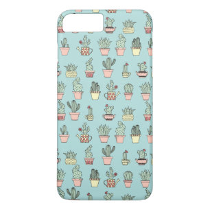 Colourful Cute Cactus In Hand Drawn Style Pattern iPhone 8 Plus/7 Plus Case