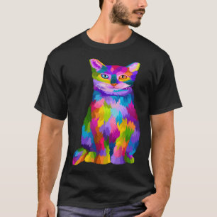Colourful Cute Cat Owners  Graphic Cat T-Shirt
