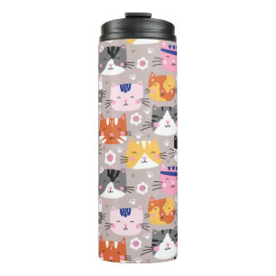 Colourful Cute Cats Thermal Tumbler