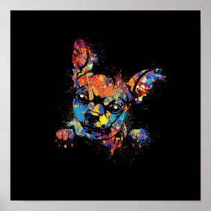Colourful Cute Chihuahua Poster