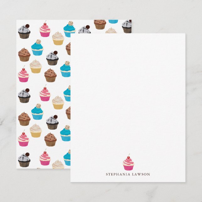 Colourful Cute Cupcakes Pattern  Card (Front/Back)