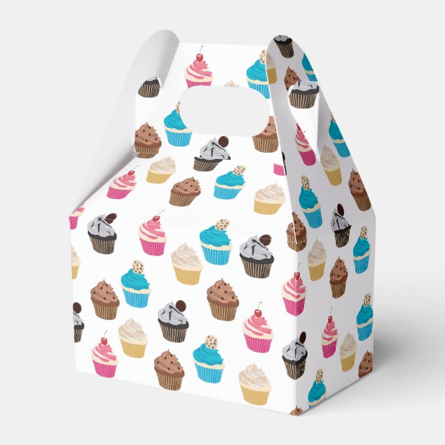 Colourful Cute Cupcakes Pattern  Favor Box (Front Side)