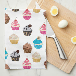 Colourful Cute Cupcakes Pattern  Kitchen Towel