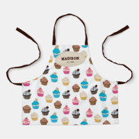 Colourful Cute Cupcakes Pattern Monogram