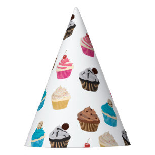 Colourful Cute Cupcakes Pattern  Party Hat
