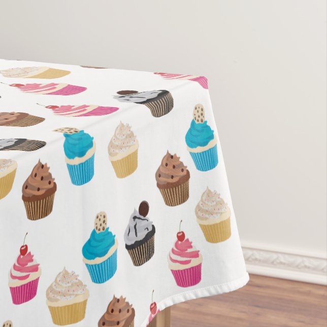 Colourful Cute Cupcakes Pattern  Tablecloth (In Situ)