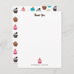 Colourful Cute Cupcakes Pattern  Thank You Card