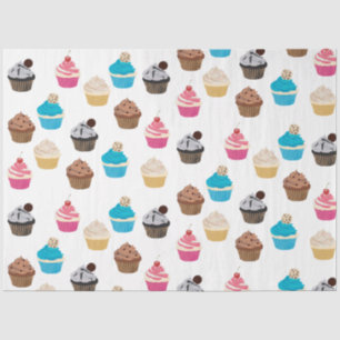 Colourful Cute Cupcakes Pattern  Tissue Paper
