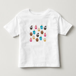 Colourful Cute Cupcakes Pattern  Toddler T-shirt