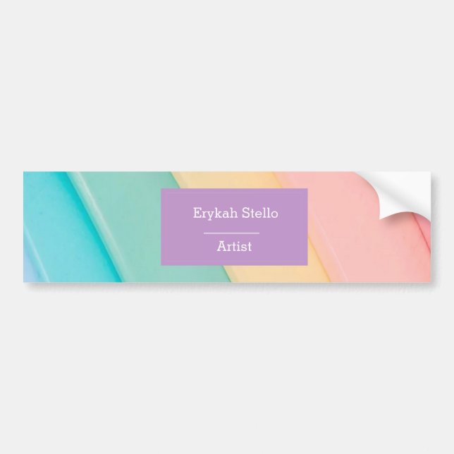 Colourful cute curves pattern bumper sticker (Front)