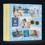 Colourful Cute Custom Scatter Photo Travel Binder<br><div class="desc">Cute and colourful travel binder for scrapbooking travel and holiday memories with 5 custom photos on the front and a cute airplane pattern background. Personalised on the spine.</div>