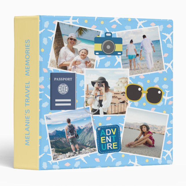 Colourful Cute Custom Scatter Photo Travel Binder (Front/Spine)