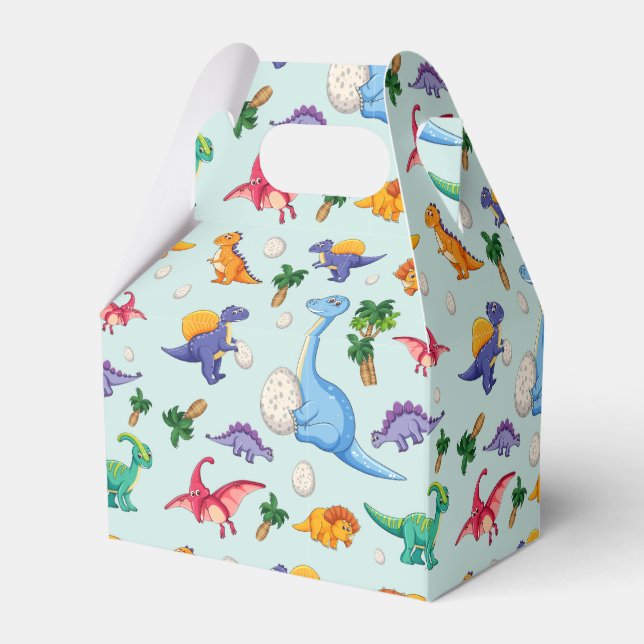 Colourful Cute Dinosaur Pattern Favor Box (Back Side)