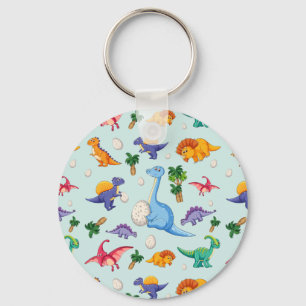 Colourful Cute Dinosaur Pattern Keychain