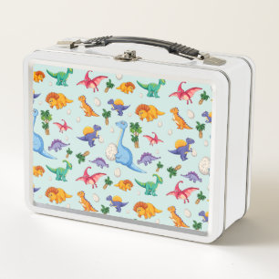 Colourful Cute Dinosaur Pattern Metal Lunch Box