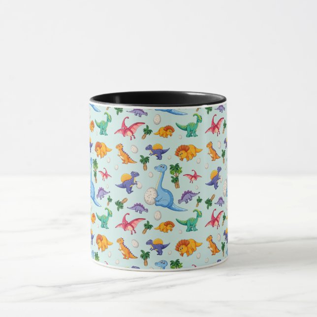 Colourful Cute Dinosaur Pattern Mug (Center)