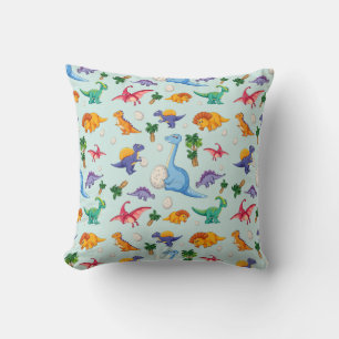 Colourful Cute Dinosaur Pattern Throw Pillow