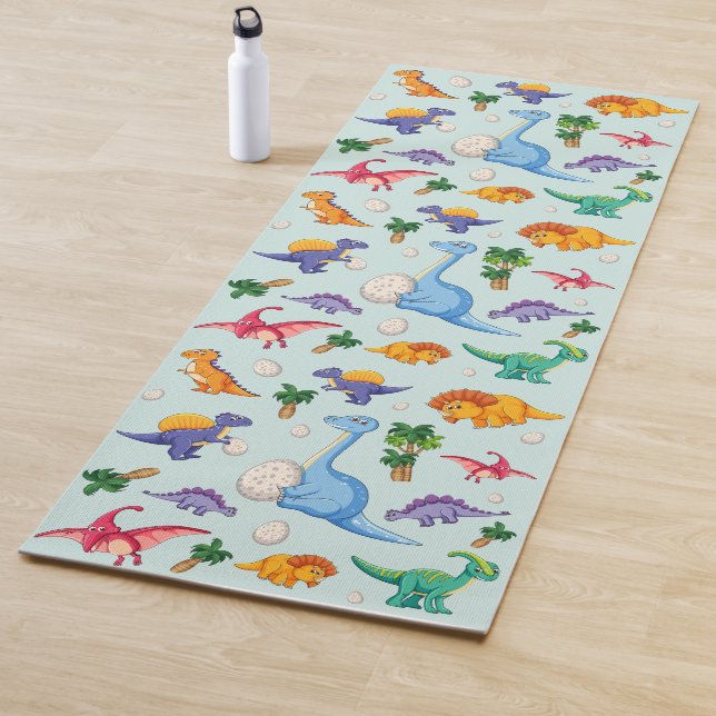 Colourful Cute Dinosaur Pattern Yoga Mat (In Situ)