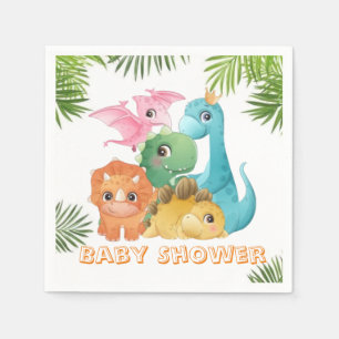 Colourful Cute Dinosaurs Baby Shower  Napkin