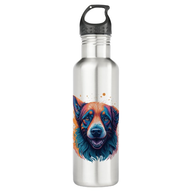 Colourful Cute Dog  710 Ml Water Bottle (Front)