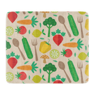 Colourful Cute Farmer's Market Vegetable Pattern Cutting Board