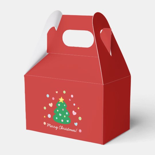 Colourful Cute Festive Merry Christmas Tree Favor Box