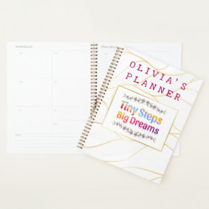 Colourful Cute Floral Custom Name  Planner