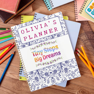 Colourful Cute Floral Custom Name  Planner