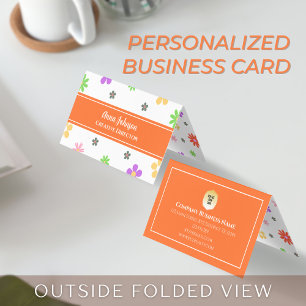 Colourful Cute Floral Pattern Personalized Name Business Card