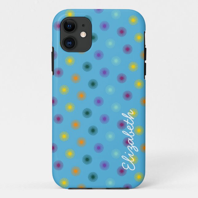 Colourful Cute Flower Pattern Case-Mate iPhone Case (Back)